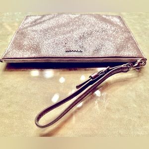 Coach Wristlet Metallic Silver Glitter